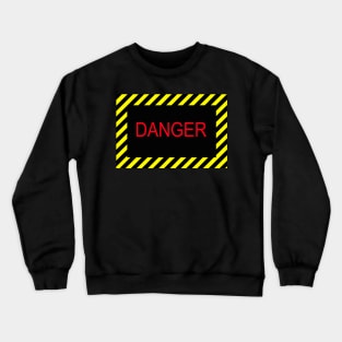 Abstract Danger sign with Yellow stripes Crewneck Sweatshirt